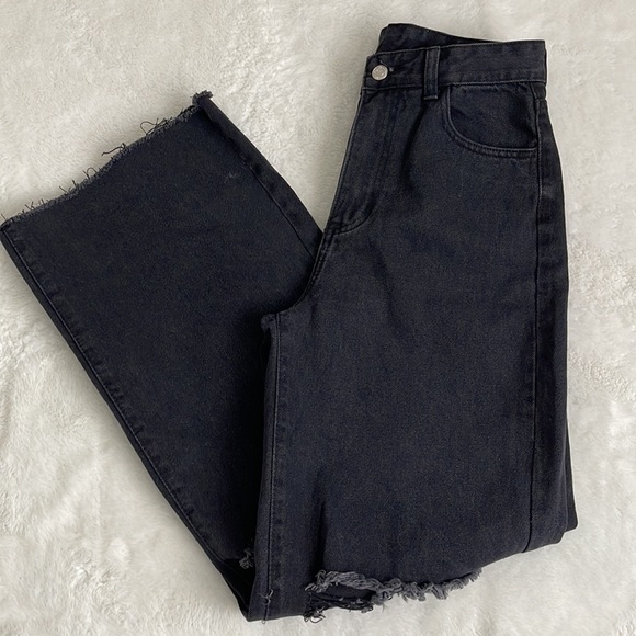 Shein Ripped Distress Wide Leg Jeans Size 4 - Picture 7 of 15